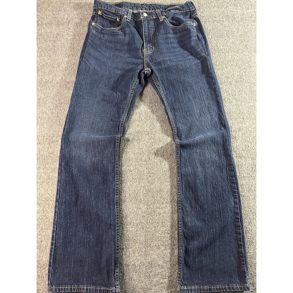 Levis 527 Jeans Men 32x32 Blue Denim Slim Bootcut Western Stretch Flex Dark Wash - Picture 4 of 16